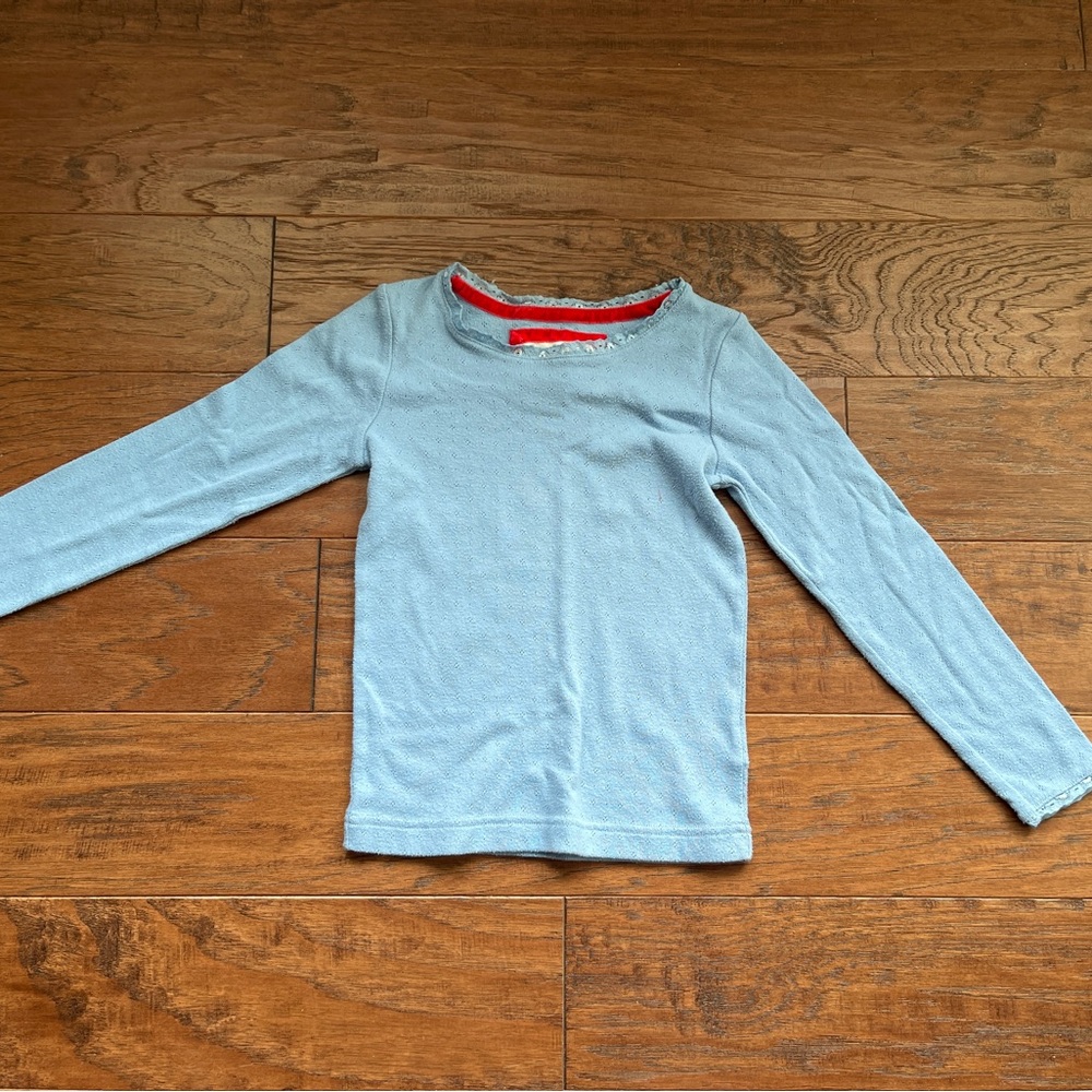 Boden Blue Long Sleeve Pointell Shirt